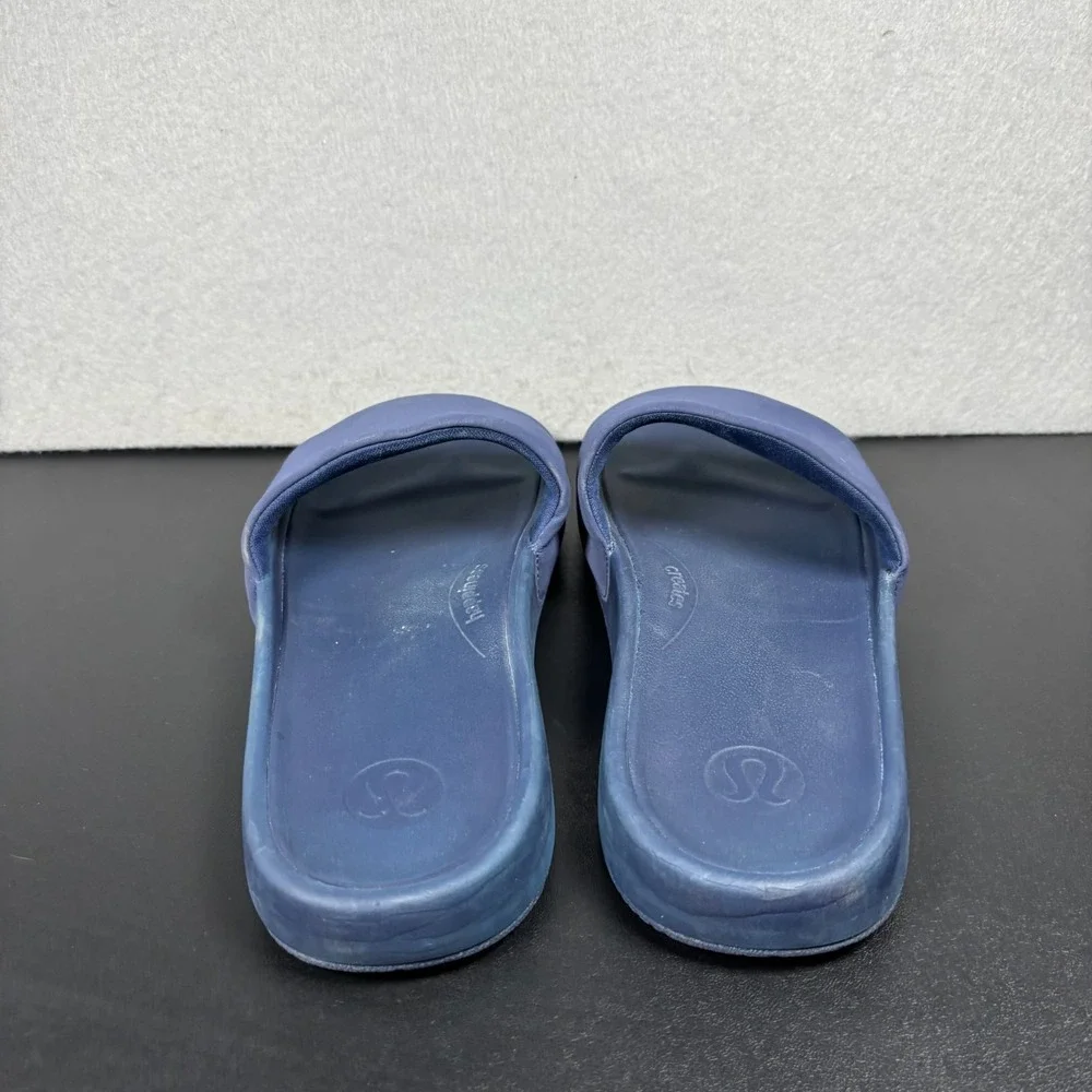 Lululemon Restfeel Slides Blue Mens Size 9 Athletic Recovery Sandals Casual Shoe